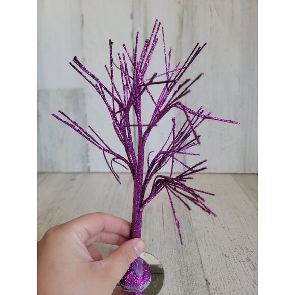 Purple glitter sparkle haunted Halloween tree Village accessory - Picture 4 of 9